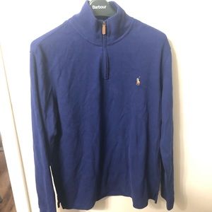 Navy Polo Ralph Lauren Quarter Zip Sweater Size M